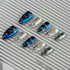Set of blue and silver handmade press on nails from eclaire studio