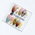 Horizon mixed-tone press-on nails in brown, butter yellow, sky blue and cream with gold chrome wave – Éclaire Studio