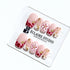Marbella square press-on nails with wine watercolor French tips, gold swirls, starfish charms and 3D lily – Éclaire Studio