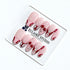 Cherry Kiss pink French press-on nails with wine florals, glossy 3D cherries and silver charms – Éclaire Studio