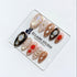 Treasure pearlescent cat-eye press-on nails with gold-bezeled amber, coral, agate and abalone inlays – Éclaire Studio